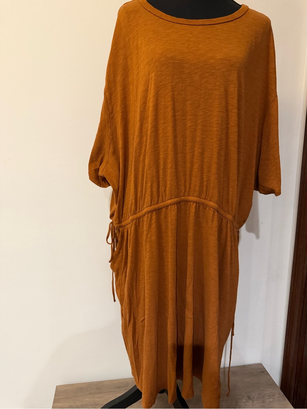 Torrid Size 5 Rust Brown Cinch Waist Dolman Sleeve Midi Dress worn once